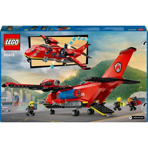 LEGO City Fire Rescue Plane Toy for 6 Plus Year Old Boys, Girls and Kids Who Love Imaginative Play, Airplane Emergency Vehicle Playset Includes 3 Minifigures, Birthday Gift Idea 60413