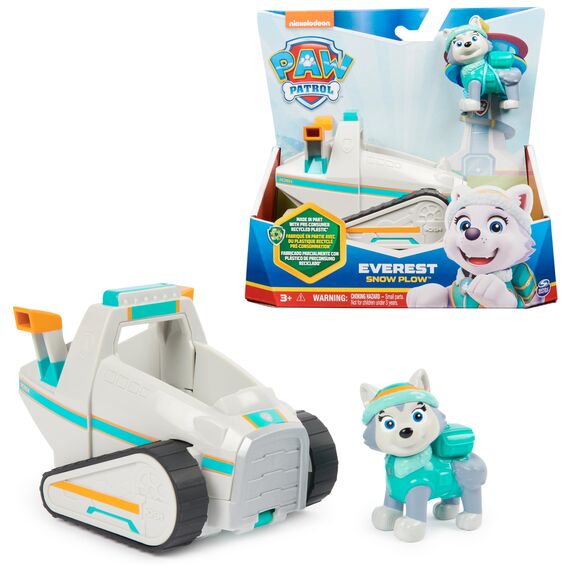 PAW PATROL, Schneemobil mit Everest-Figur (Sustainable Basic Vehicle/Basis Fahrzeug), Spielzeug für Kinder ab 3 Jahren