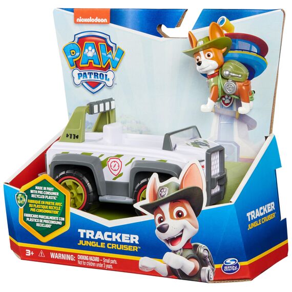 PAW PATROL, Jungle Cruiser mit Tracker-Figur (Sustainable Basic Vehicle/Basis Fahrzeug), Spielzeug für Kinder ab 3 Jahren