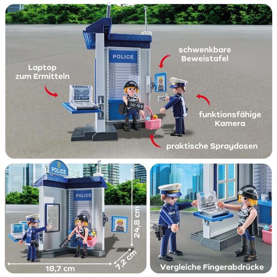 PLAYMOBIL Polizei Ermittlungszimmer | Polizei-Spielzeug | Abenteuer-Spielzeug für Kinder ab 4 Jahren | Fördert Rollenspiele & Kreativität | 71733