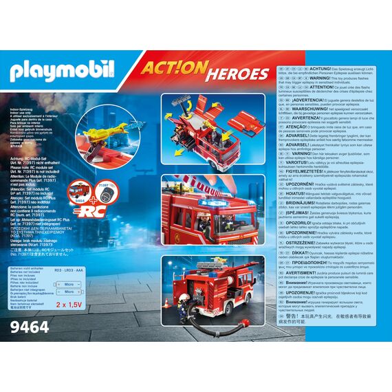 PLAYMOBIL City Action 9464 Feuerwehr-Rüstfahrzeug mit Licht und Sound, Ab 5 Jahren