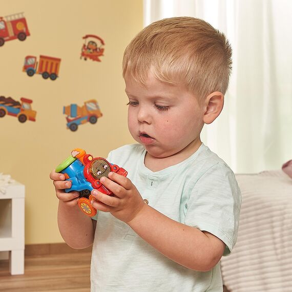 Vtech TUT TUT Baby Flitzer Press&Go Set - Feuerwehr, Lokomotive, Polizei - 3 Fahrzeuge im Set