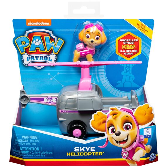 PAW PATROL, Helikopter-Fahrzeug mit Skye-Figur (Basic Vehicle/Basis Fahrzeug), Spielzeugauto, ab 3 Jahren