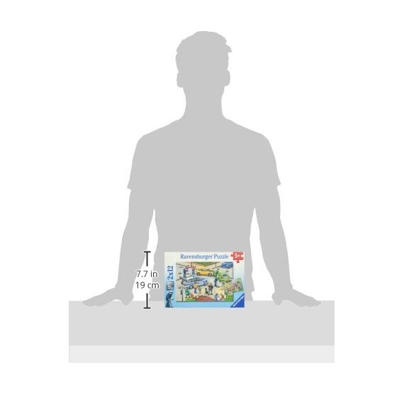 Ravensburger Kinderpuzzle - 07578 Mit Blaulicht unterwegs - Puzzle für Kinder ab 3 Jahre, mit 2x12 Teilen