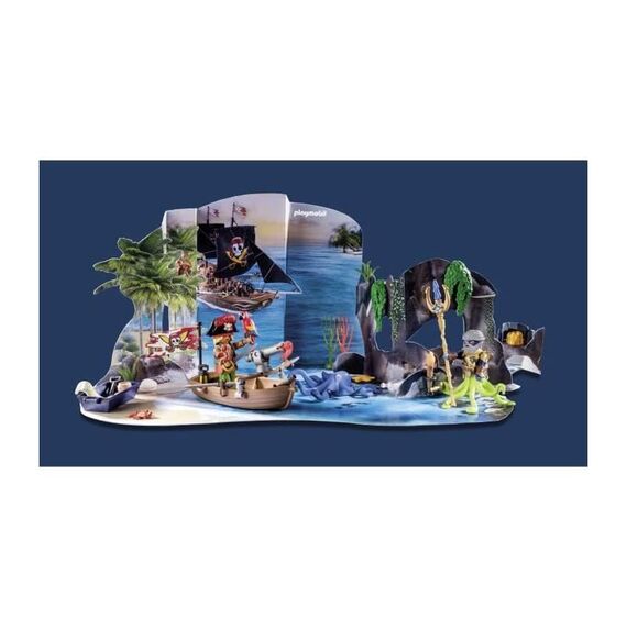 PLAYMOBIL | Piraten Adventskalender | 24 spannende Türchen | Piratenstarke Figuren |Adventskalender für Kinder | Abenteuerspielzeug für Kinder ab 4 Jahren | 71636