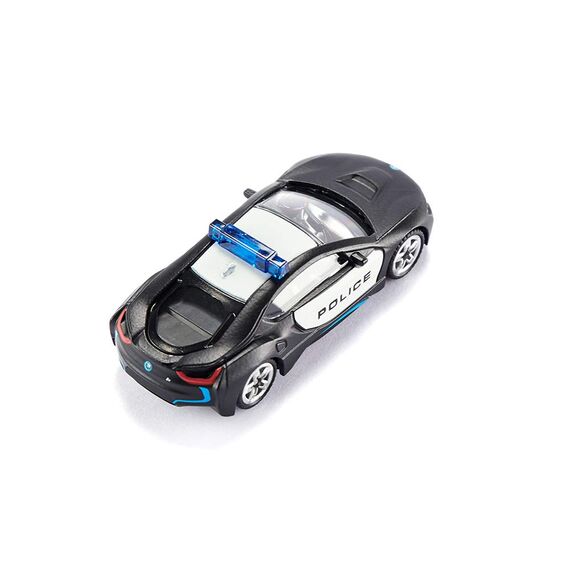 siku 1533, BMW i8 US-Polizeiauto, Metall/Kunststoff, Schwarz/Weiß, Vielseitig einsetzbar, Spielzeugfahrzeug für Kinder