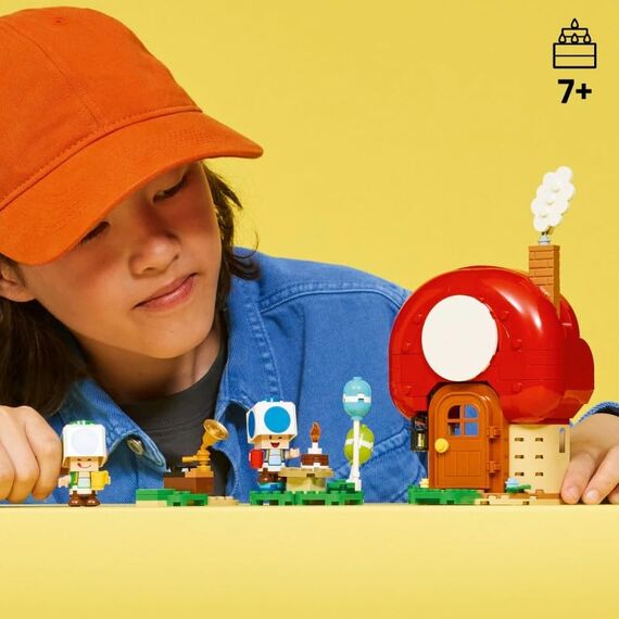 LEGO Super Mario Party bei Toads Haus - Interaktives Set mit 2 Figuren, Küche, Schlafzimmer & Picknicktisch - Kinder Spielset zum Bauen - Gamer Geschenk für Jungen & Mädchen ab 7 Jahren - 72041