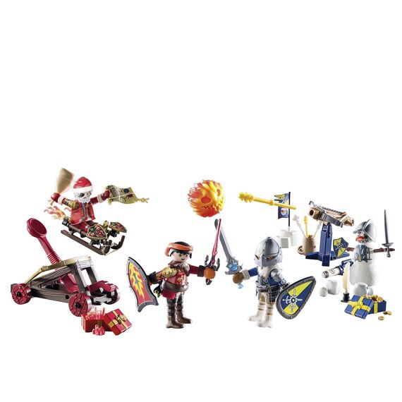 PLAYMOBIL Adventskalender Novelmore 71346 Kampf im Schnee, Adventskalender für Ritterfans mit Novelmore Figuren, Adventszeit voller Überraschungen, Spielzeug für Kinder ab 4 Jahren
