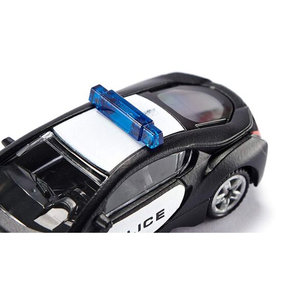 siku 1533, BMW i8 US-Polizeiauto, Metall/Kunststoff, Schwarz/Weiß, Vielseitig einsetzbar, Spielzeugfahrzeug für Kinder
