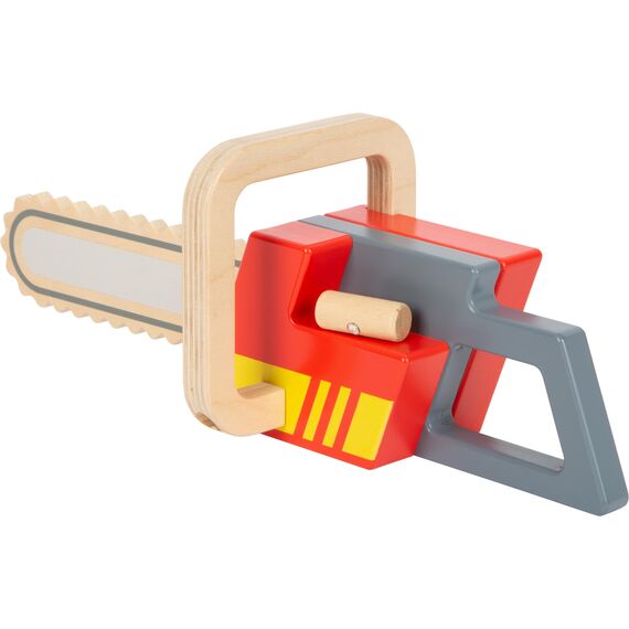 small Foot Kettensäge aus Holz, Rollenspielzeug zum Thema Feuerwehr, mit Sound, für Kinder ab 3 Jahren, 12362
