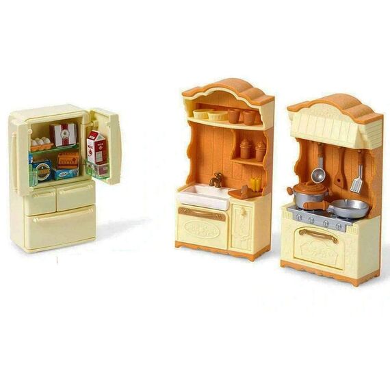 Sylvanian Families 5341 Landhaus Küche mit Kühlschrank - Puppenhaus Einrichtung Möbel