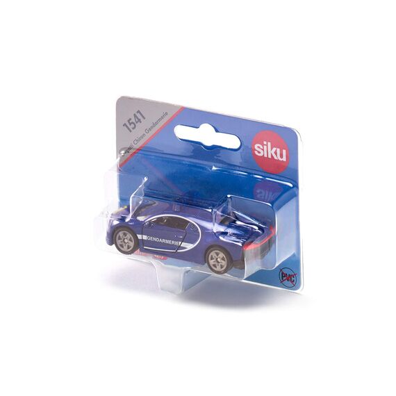 siku 1541, Bugatti Chiron Polizeiauto, Blau, Metall/Kunststoff, Bereifung aus Gummi, Öffenbare Türen