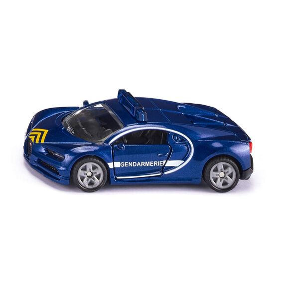 siku 1541, Bugatti Chiron Polizeiauto, Blau, Metall/Kunststoff, Bereifung aus Gummi, Öffenbare Türen