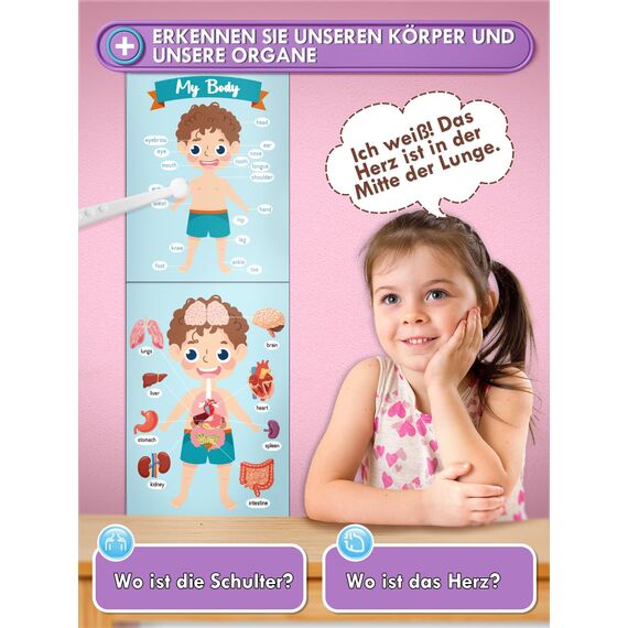 Lehoo Castle Arztkoffer Kinder, Geschenk Mädchen 3 Jahre, Arztkoffer Kinder ab 3 Jahre mit Arztkittel, Doktorkoffer, Spielzeug Mädchen ab 3 4 5 Jahre(Rosa)