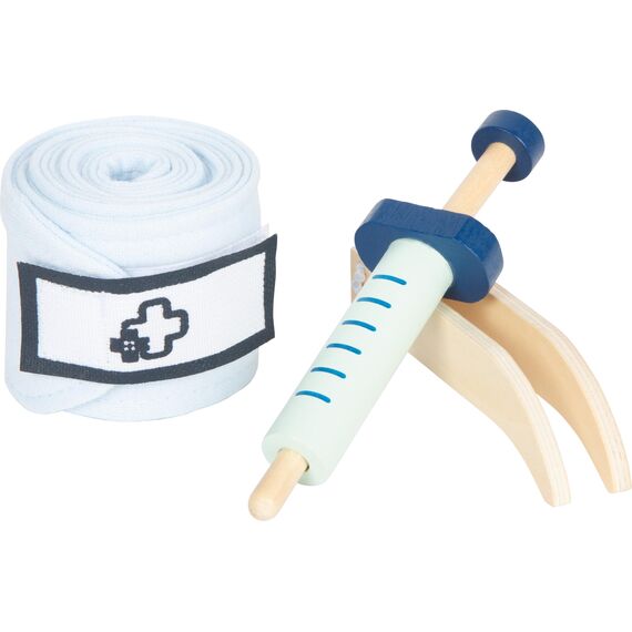 small Foot Arzt Spielset, medizinisches Zubehör aus Holz, hochwertiges Rollenspielzeug, für Kinder ab 3 Jahren, 12548