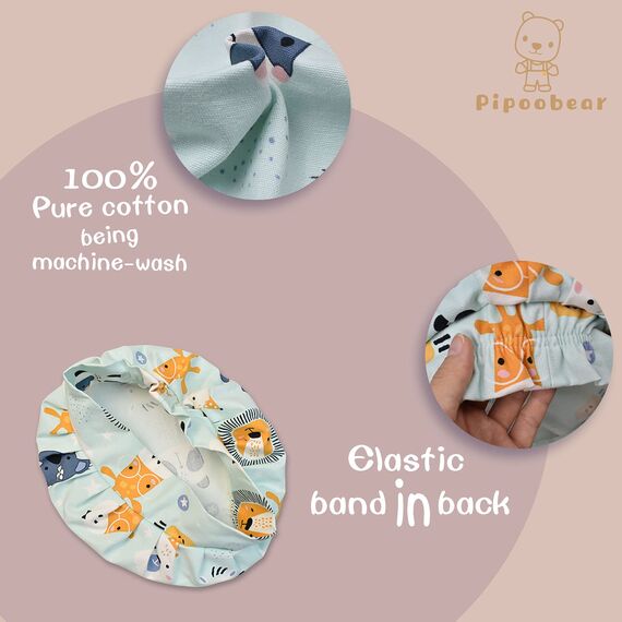 Pipoobear Kinderschürze Backset Kinder für 3-6 Jahren, 4 Backset inklusive Schürze Kinder Kochmütze Ofenhandschuhe Matte aus Baumwolle, Kinderschürzen für Malerei Kochen Backen Küche
