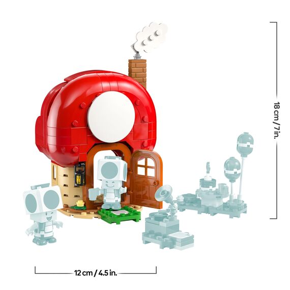 LEGO Super Mario Party bei Toads Haus - Interaktives Set mit 2 Figuren, Küche, Schlafzimmer & Picknicktisch - Kinder Spielset zum Bauen - Gamer Geschenk für Jungen & Mädchen ab 7 Jahren - 72041