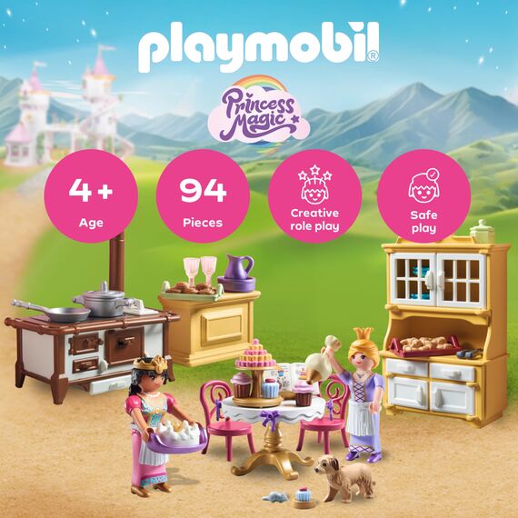 PLAYMOBIL | Princess Magic | Königliche Küche | Prinzessinnen Spielzeug | Küche Spielset | Märchen Spielzeug für Kinder ab 4 Jahren | 71848