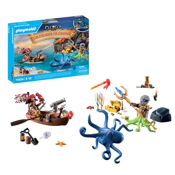 PLAYMOBIL | Piraten Adventskalender | 24 spannende Türchen | Piratenstarke Figuren |Adventskalender für Kinder | Abenteuerspielzeug für Kinder ab 4 Jahren | 71636