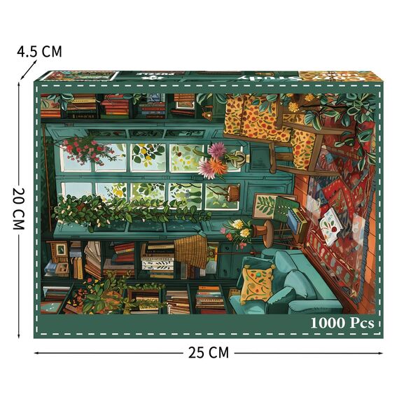 TangComplete Puzzle 1000 Teile für Erwachsene und Kinder, Impossible Game, Puzzles-Geschenk, Clevere Rätsel, Puzzles Farbenfrohes, Puzzle mit Gemütliche Studie-Motiv