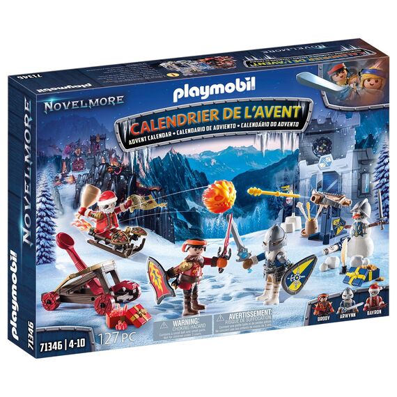PLAYMOBIL Adventskalender Novelmore 71346 Kampf im Schnee, Adventskalender für Ritterfans mit Novelmore Figuren, Adventszeit voller Überraschungen, Spielzeug für Kinder ab 4 Jahren
