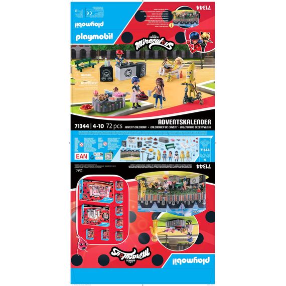 PLAYMOBIL | Adventskalender Miraculous | Ladybug - Picknick in Paris | 24 spannende Türchen | Inklusive fünf Figuren | Adventskalender 2024 | Zauberhaftes Spielzeug für Kinder ab 4 Jahren | 71344