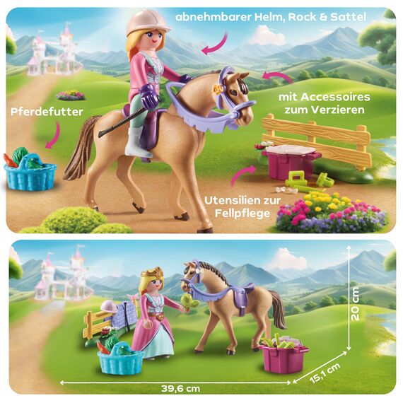 PLAYMOBIL | Princess Magic | Prinzessin mit Pferd | Prinzessinnenspielzeug | Spielzeug für Kinder ab 4 Jahren | 71801