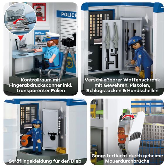 PLAYMOBIL | Action Heroes | Polizei-Kommandozentrale | Polizei-Spielzeug | Abenteuer-Spielzeug für Kinder ab 4 Jahren | Fördert Rollenspiele & Kreativität | Mit Spielfiguren & Zubehör | 71873