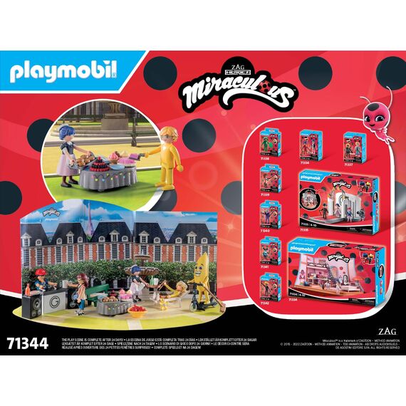PLAYMOBIL | Adventskalender Miraculous | Ladybug - Picknick in Paris | 24 spannende Türchen | Inklusive fünf Figuren | Adventskalender 2024 | Zauberhaftes Spielzeug für Kinder ab 4 Jahren | 71344