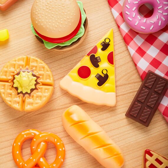 JOYIN 50 Stück Kinder Kunststoff Spielen Lebensmittel Spielzeug, gefälschte Lebensmittel, Küche Playset, Kleinkind phantasievolle Entwicklung Spielzeug, Weihnachten Geburtstag Geschenke Party Zubehör