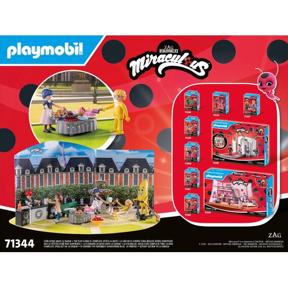 PLAYMOBIL | Adventskalender Miraculous | Ladybug - Picknick in Paris | 24 spannende Türchen | Inklusive fünf Figuren | Adventskalender 2024 | Zauberhaftes Spielzeug für Kinder ab 4 Jahren | 71344