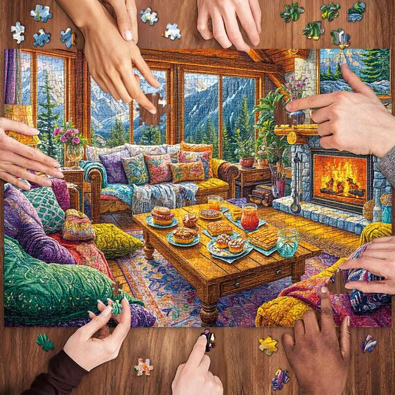 TangComplete Puzzle 1000 Teile für Erwachsene und Kinder, Impossible Game, Puzzles-Geschenk, Clevere Rätsel, Puzzles Farbenfrohes, Puzzle mit Warmes Zuhause-Motiv