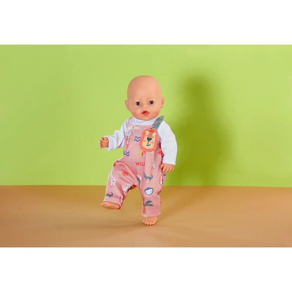 BABY born Strampler mit Langen Ärmeln & Dschungelmotiven - Hochwertiges Puppenzubehör - Kleidung geeignet für Puppen der Größe 43 cm