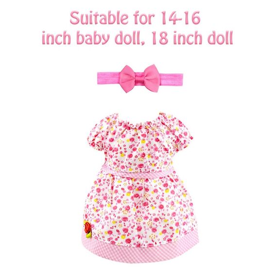 BNUZEIYI Babyzubehör – Fütterungs- und Pflegeset mit Flaschen, Windel, Wickelunterlage, Kleidung für 35,6–40,6 cm Puppen, 45,7 cm Rollenspielset für Mädchen, Geschenk