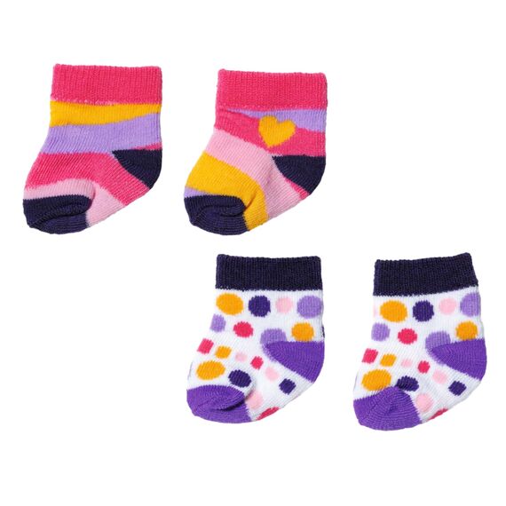BABY born Socken 43cm, 2 Paar Bunte Socken für 43 cm Puppen, Set Nicht frei wählbar, 836057 Zapf Creation