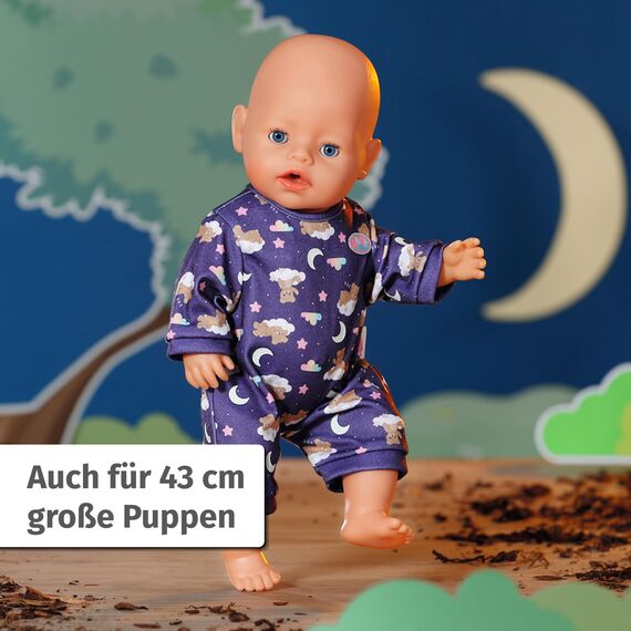 BABY Born Teddy Schlafanzug Glow in The Dark, leuchtet im Dunkeln, Puppenschlafanzug für 43 cm Puppen und Teddy, 836484 Zapf Creation