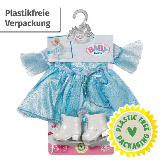 BABY born Eisprinzessin 43cm, Eisprinzessinen-Kleid mit Schlittschuhen und Tiara für 43 cm Puppen, 836095 Zapf Creation