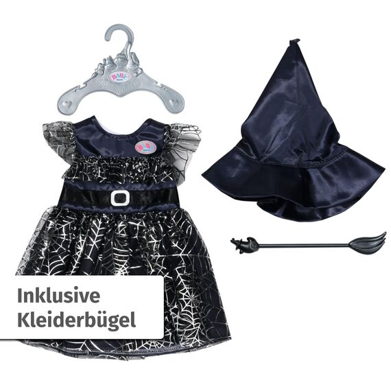 BABY born Hexenkleid 43cm, mit Besen und Hexenhut, Puppenkleid für 43 cm Puppen, 836026 Zapf Creation