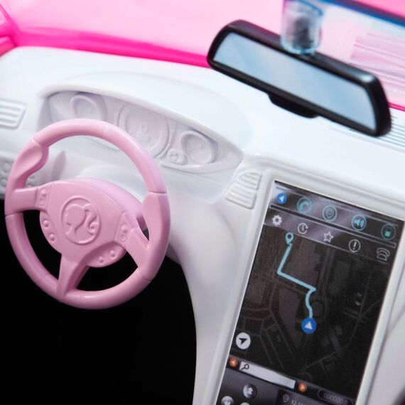 Barbie HBT92 - Cabrio-Fahrzeug, pink mit rollenden Rädern und realistischen Details, 2-Sitzer, Spielzeug Geschenk für Kinder ab 3 Jahren