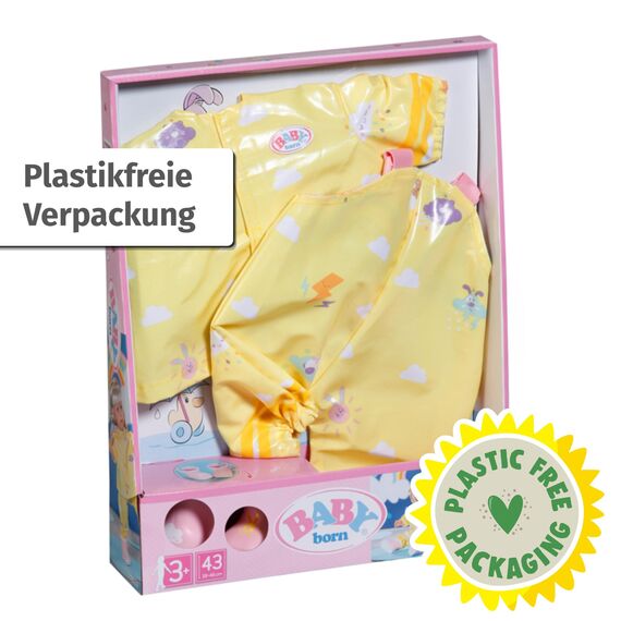 BABY born Deluxe Regen-Oufit mit Regenmantel, Regenhose und Gummistiefeln für 43 cm Puppen, 836460 Zapf Creation