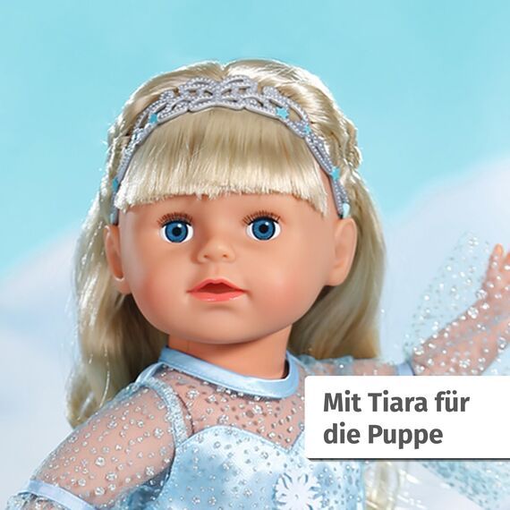 BABY born Eisprinzessin 43cm, Eisprinzessinen-Kleid mit Schlittschuhen und Tiara für 43 cm Puppen, 836095 Zapf Creation