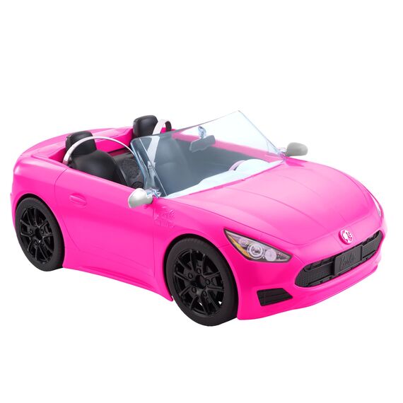 Barbie HBT92 - Cabrio-Fahrzeug, pink mit rollenden Rädern und realistischen Details, 2-Sitzer, Spielzeug Geschenk für Kinder ab 3 Jahren