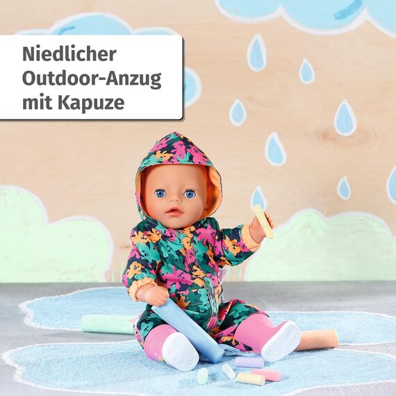 Baby Born Little Outdoor Anzug für 36 cm Puppen, 836323 Zapf Creation, grün