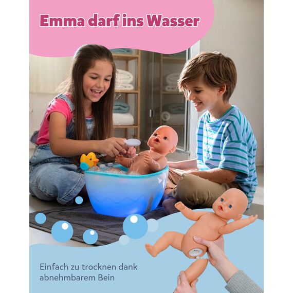 BABY Born Emma - 43 cm große Babypuppe - 10 Funktionen inkl. Accessoires & Strampler - Funktioniert komplett ohne Batterien - Geeignet für Kinder ab 3 Jahren