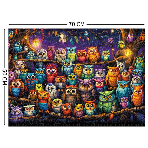 TangComplete Puzzle 1000 Teile für Erwachsene und Kinder, Impossible Game, Puzzles-Geschenk, Clevere Rätsel, Puzzles Farbenfrohes, Puzzle mit Magischer Eule-Motiv
