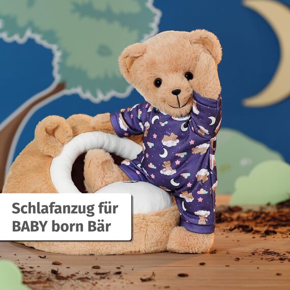 BABY Born Teddy Schlafanzug Glow in The Dark, leuchtet im Dunkeln, Puppenschlafanzug für 43 cm Puppen und Teddy, 836484 Zapf Creation