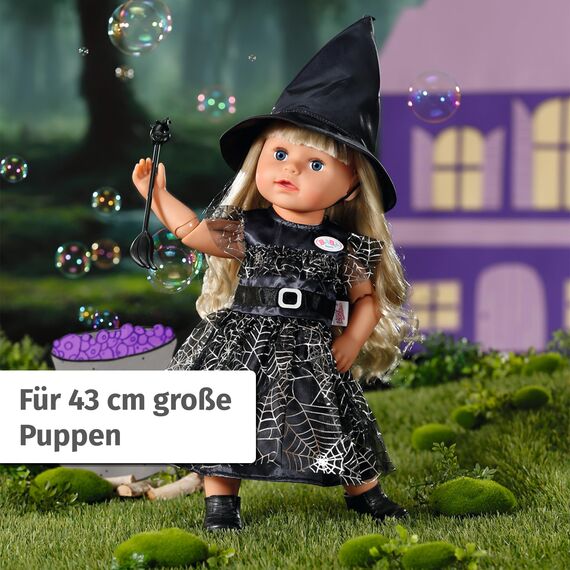 BABY born Hexenkleid 43cm, mit Besen und Hexenhut, Puppenkleid für 43 cm Puppen, 836026 Zapf Creation