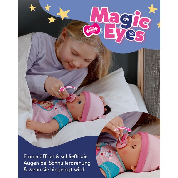 BABY Born Emma - 43 cm große Babypuppe - 10 Funktionen inkl. Accessoires & Strampler - Funktioniert komplett ohne Batterien - Geeignet für Kinder ab 3 Jahren