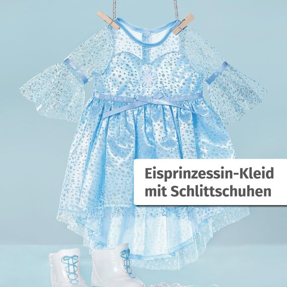 BABY born Eisprinzessin 43cm, Eisprinzessinen-Kleid mit Schlittschuhen und Tiara für 43 cm Puppen, 836095 Zapf Creation