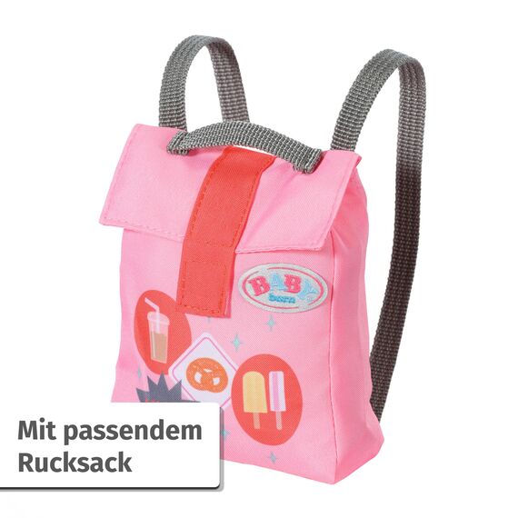 Baby Born Snack Shop Outfit, Outfit mit Cap, Schuhen und Rucksack für 43cm Puppen, 835944 Zapf Creation